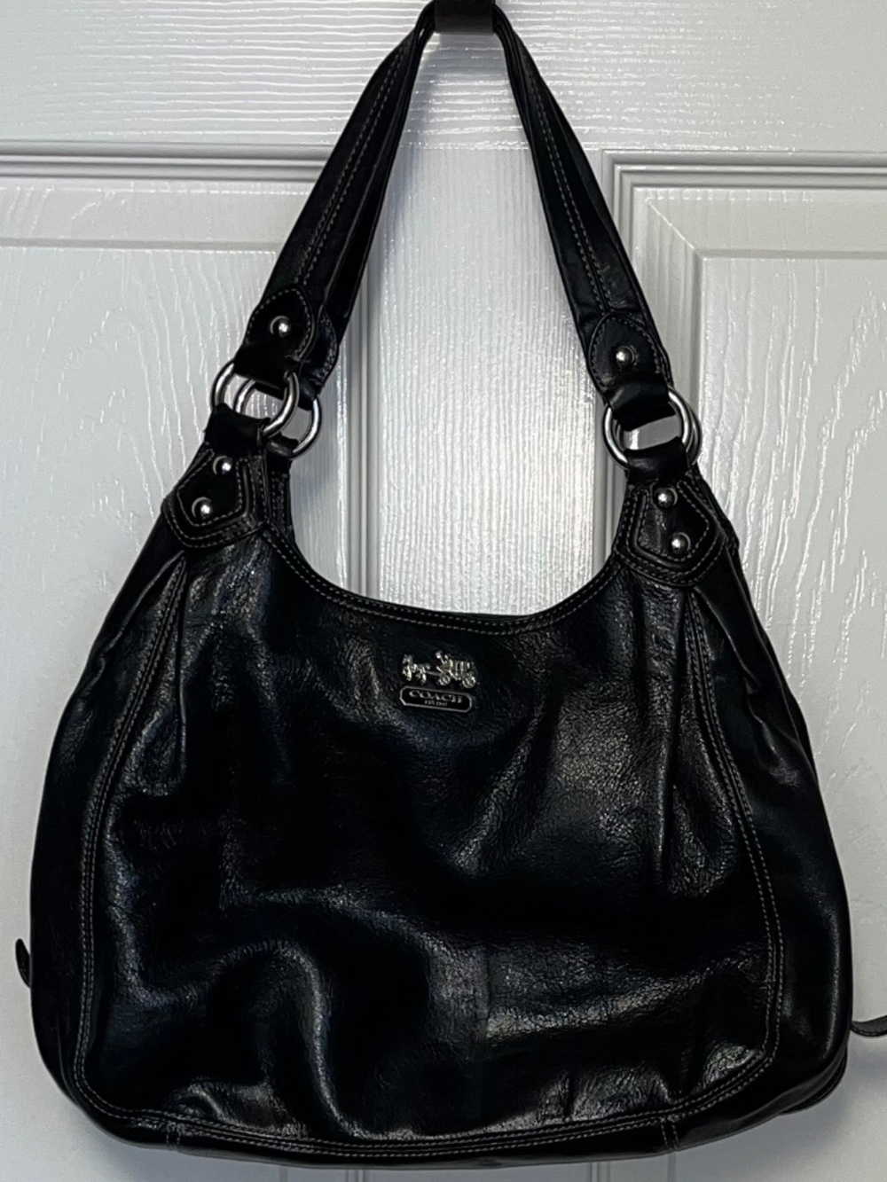 Coach Blsck Leather Shoulder Bag Vintage